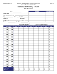Form DDD-1951A Habilitation Idla Staffing Schedule - Arizona