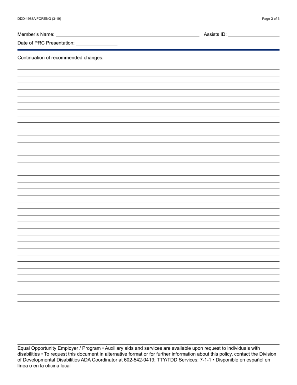 Form DDD-1988A Prc Disposition - Arizona, Page 3