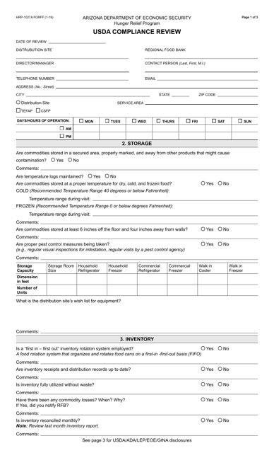 Form HRP-1027A  Printable Pdf