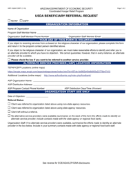 Form HRP-1026A Usda Beneficiary Referral Request - Arizona