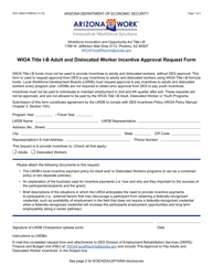 Form WIO-1084A &quot;Wioa Title I-B Adult and Dislocated Worker Incentive Approval Request Form&quot; - Arizona