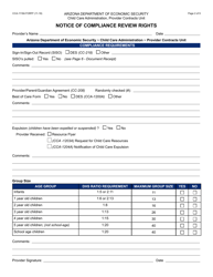 Form CCA-1118A Notice of Compliance Review Rights - Arizona, Page 2