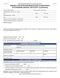 Document preview: Form J-930-A Request for Effective Modification to Participate in a Program, Service, or Activity - Arizona