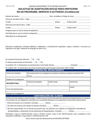 Document preview: Formulario J-930-A-S Solicitud De Adaptacion Eficaz Para Participar En Un Programa, Servicio O Actividad - Arizona (Spanish)
