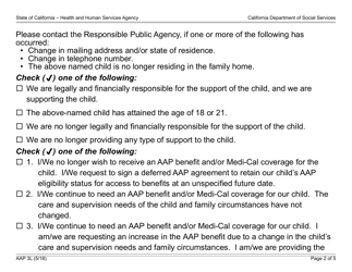 Form AAP3L Reassessment Information - Adoption Assistance Program - California, Page 2