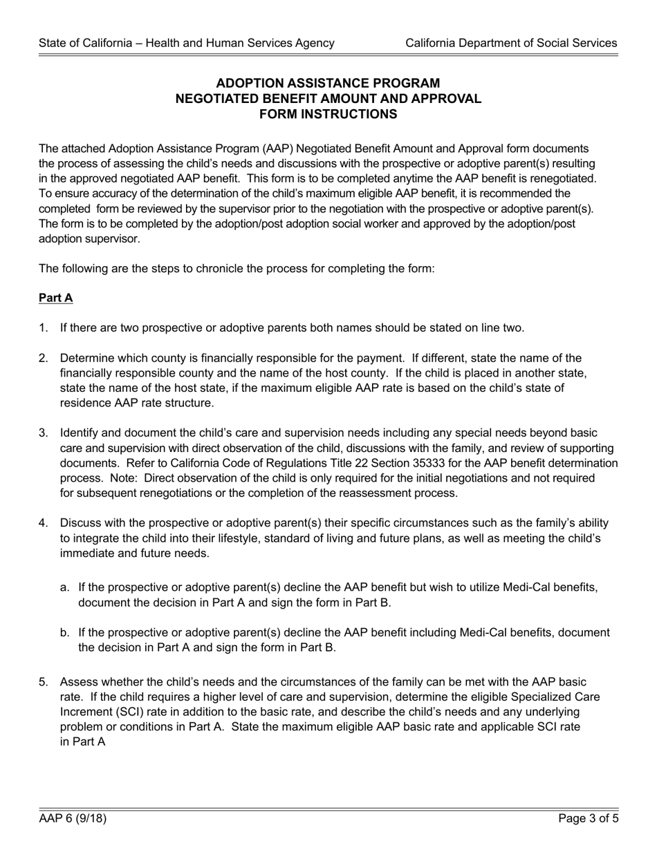 Form AAP6 Adoption Assistance Program Negotiated Benefit Amount and Approval - California, Page 3