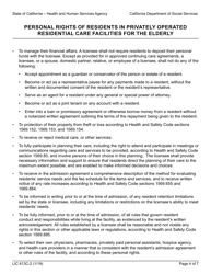 Form LIC613C-2 Personal Rights of Residents in Privately Operated Residential Care Facilities for the Elderly - California, Page 4