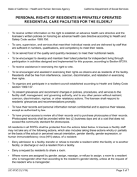 Form LIC613C-2 Personal Rights of Residents in Privately Operated Residential Care Facilities for the Elderly - California, Page 5
