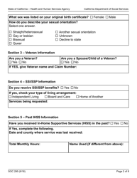 Form SOC295 Application for in-Home Supportive Services - California, Page 2