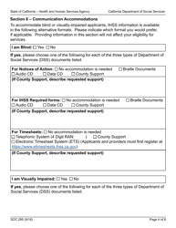 Form SOC295 Application for in-Home Supportive Services - California, Page 4