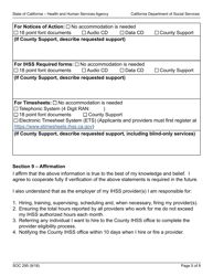 Form SOC295 Application for in-Home Supportive Services - California, Page 5