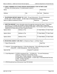Form SOC341 Report of Suspected Dependent Adult/Elder Abuse - California, Page 4