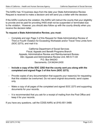 Form SOC2273 In-home Supportive Services Program Request for State Administrative Review of Third or Fourth Violation for Exceeding Workweek and/or Travel Time Limits - California, Page 2
