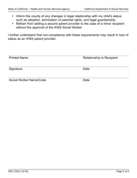 Form SOC2323 In-home Supportive Services Program - Provider Requirements for Minor Recipients Living With Their Parents - California, Page 2
