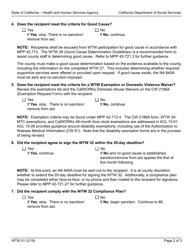 Form WTW51 Welfare to Work Noncompliance Checklist Tool - California, Page 2