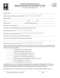 Form DR-116100 Florida Tax Credit Scholarship Program Application for Rescindment of Previous Allocation of Tax Credit - Florida