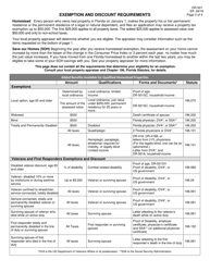 Form DR-501 Original Application for Homestead and Related Tax Exemptions - Florida, Page 3