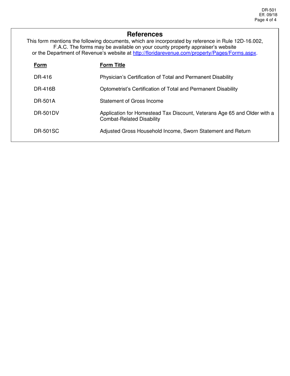 Form DR501 Download Fillable PDF or Fill Online Original Application