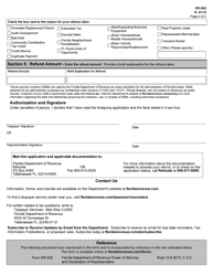 Form DR-26S Application for Refund - Sales and Use Tax - Florida, Page 2