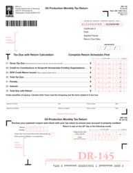 Document preview: Form DR-145 Oil Production Monthly Tax Return - Florida
