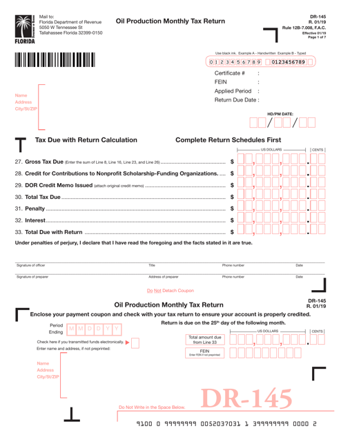 Form DR-145  Printable Pdf