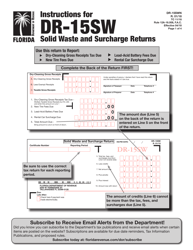 Document preview: Instructions for Form DR-15SW Solid Waste and Surcharge Return - Florida