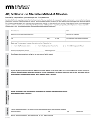 Document preview: Form ALT Petition to Use Alternative Method of Allocation - Minnesota