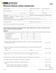 Document preview: Form C101 Minnesota Business Activity Questionnaire - Minnesota