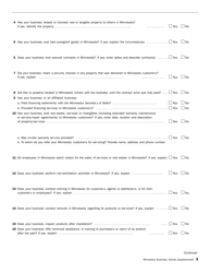 Form C101 Minnesota Business Activity Questionnaire - Minnesota, Page 3