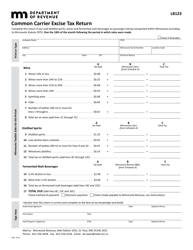 Form LB123 Common Carrier Excise Tax Return - Minnesota