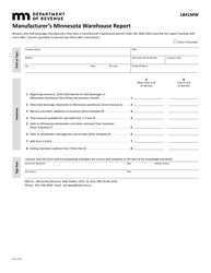 Form LB41MW Manufacturer&#039;s Minnesota Warehouse Report - Minnesota