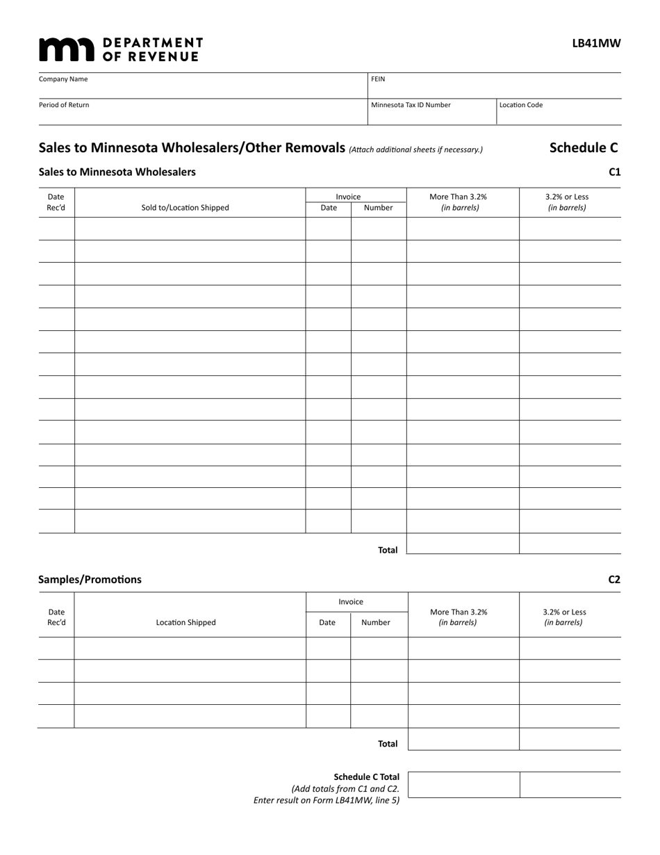 Form LB41MW Manufacturers Minnesota Warehouse Report - Minnesota, Page 4