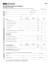 Document preview: Form LB58 Alcohol Beverage Use Tax Return - Minnesota