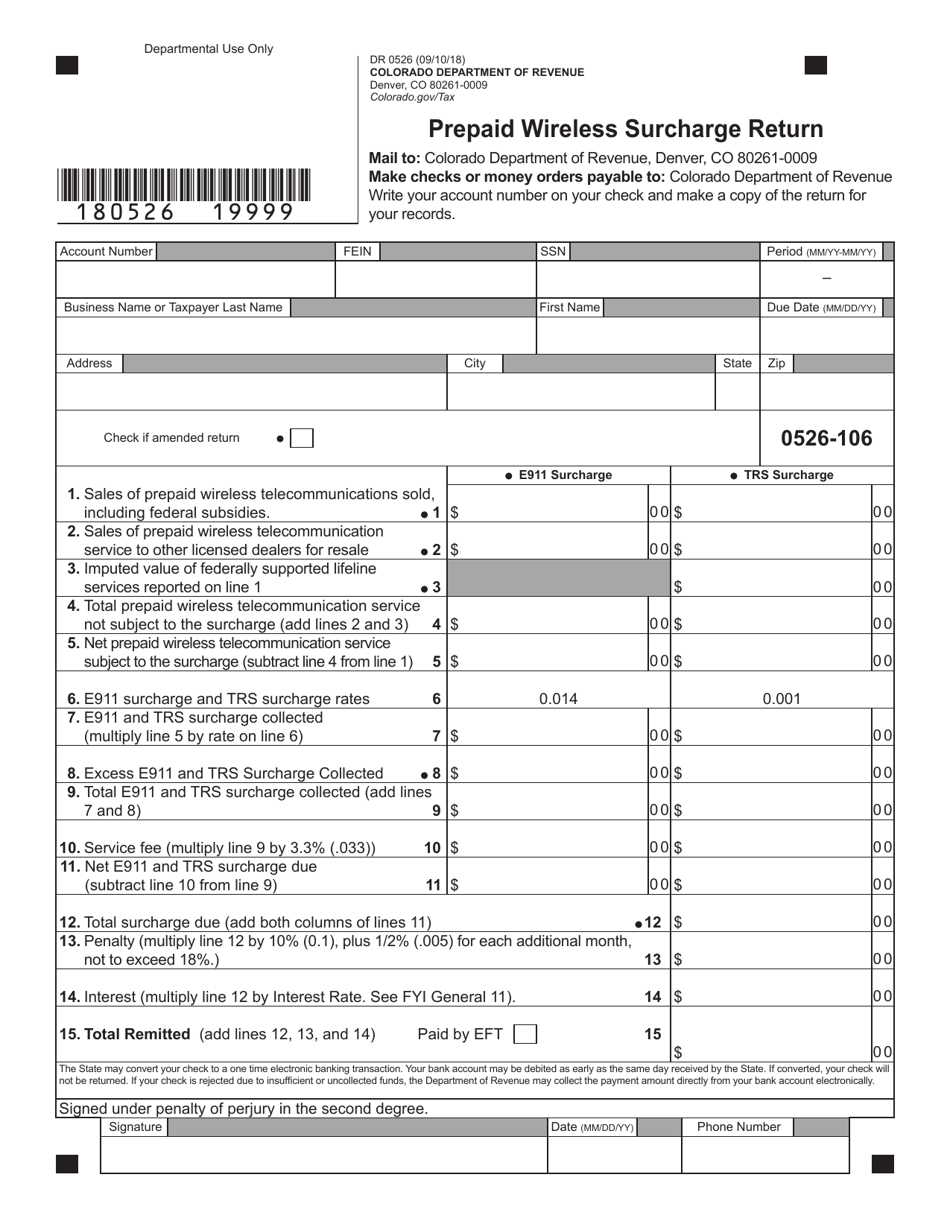 Form DR0526 Prepaid Wireless Surcharge Return - Colorado, Page 3