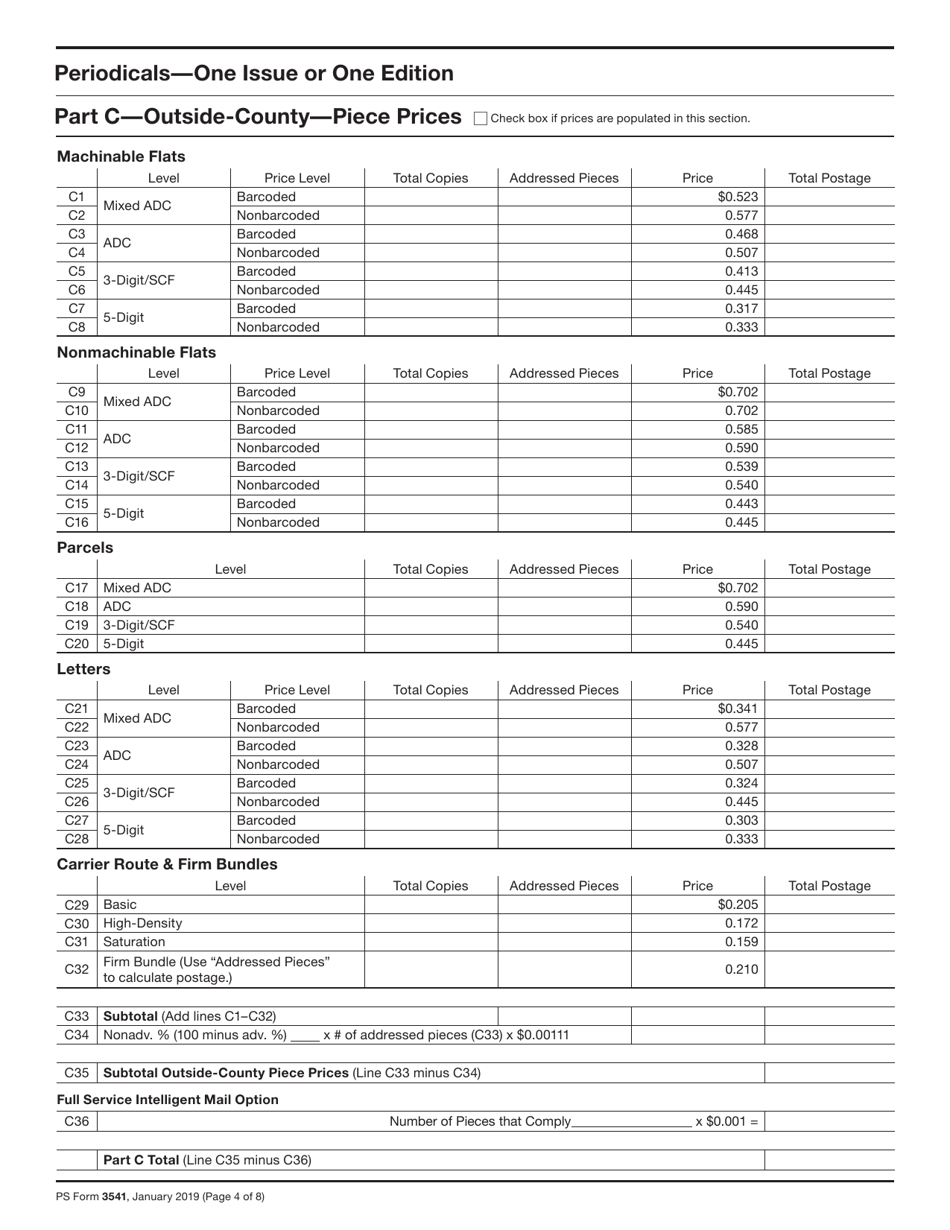 PS Form 3541 Postage Statement - Periodicals, Page 4