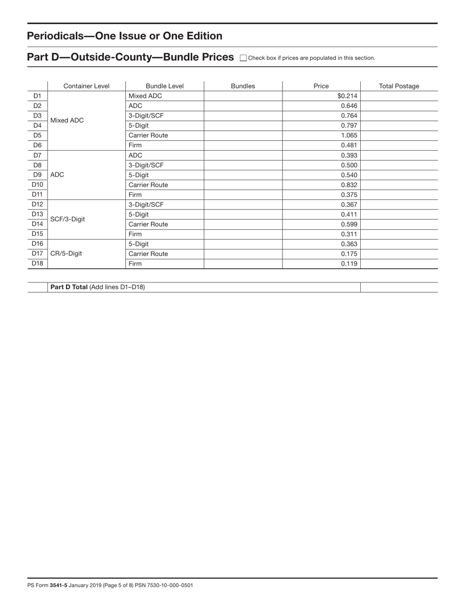 PS Form 3541 Postage Statement - Periodicals, Page 5