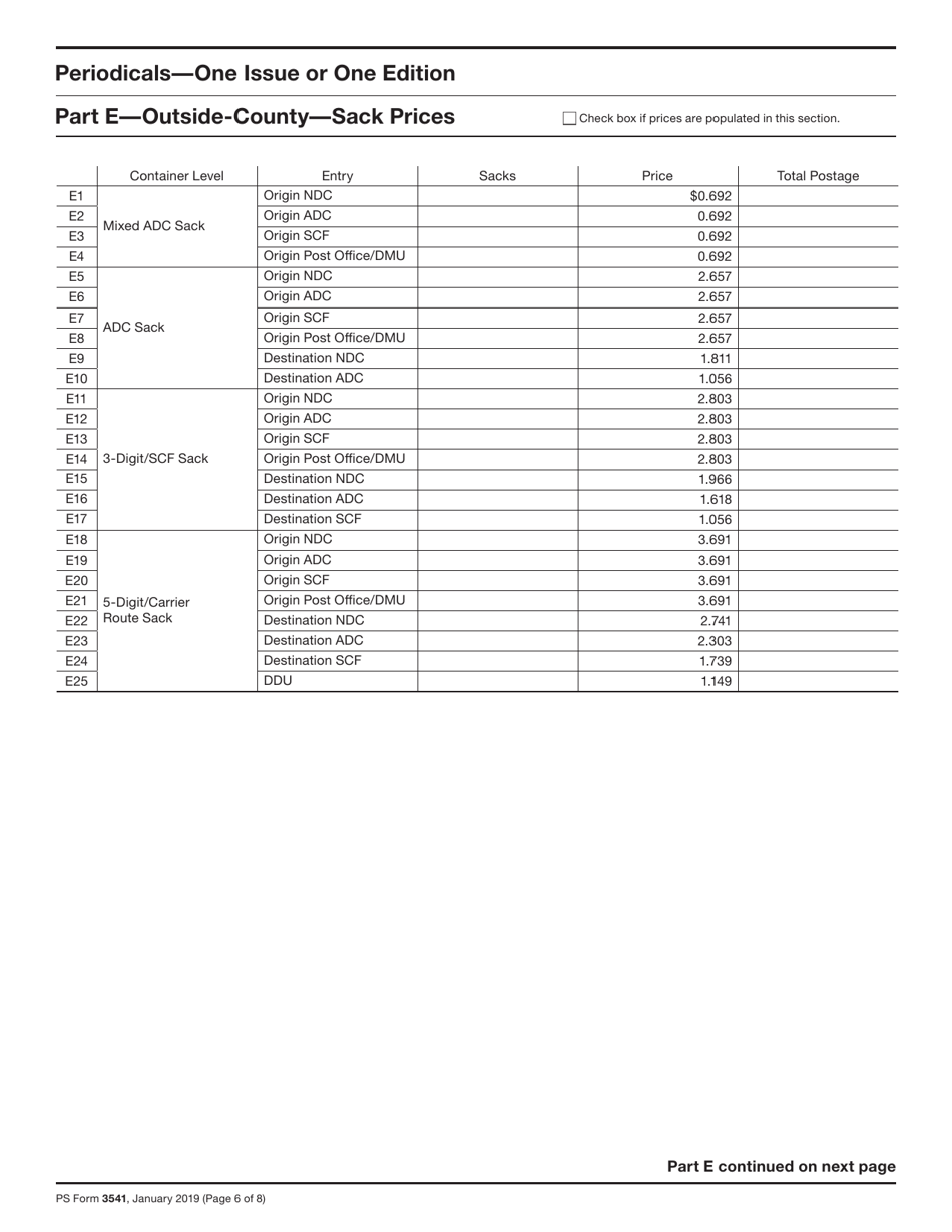 PS Form 3541 Postage Statement - Periodicals, Page 6