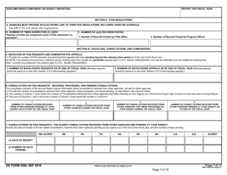DD Form 2564 Annual Freedom of Information Act Report, Page 7