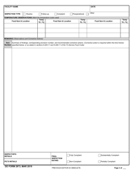 DD Form 2973 Food Operation Inspection Report, Page 3