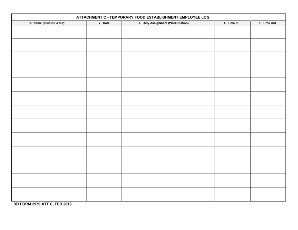 DD Form 2970 Application for Temporary Food Establishment, Page 6