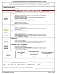 DD Form 2991 Ebola Virus Disease Redeployment Risk Assessment and Medical Clearance, Page 5