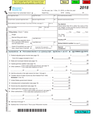 Form 1 Wisconsin Income Tax - Wisconsin