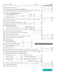 Form 1 Wisconsin Income Tax - Wisconsin, Page 2