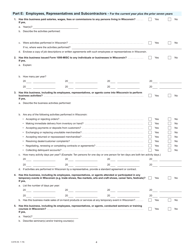 Form A-816 Wisconsin Nexus Questionnaire - Wisconsin, Page 4