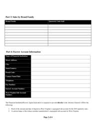 Non-participating Manufacturer Quarterly Certificate of Compliance - West Virginia, Page 2