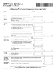 Document preview: Virginia Schedule a Itemized Deductions - Virginia