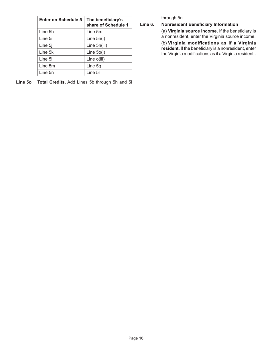 Instructions for Form 770 Virginia Fiduciary Income Tax Return - Virginia, Page 18