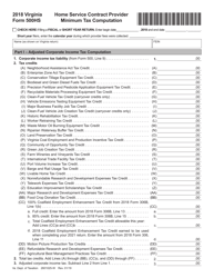 Form 500HS Home Service Contract Provider Minimum Tax Computation - Virginia