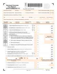 VT Form IN-111 Income Tax Return - Vermont