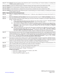 Instructions for Schedule IN-113 Income Adjustment Calculations - Vermont, Page 2